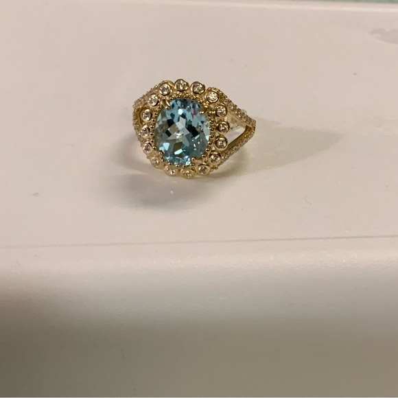 NWOT Gold and Blue Gemstone Ring - Picture 1 of 1
